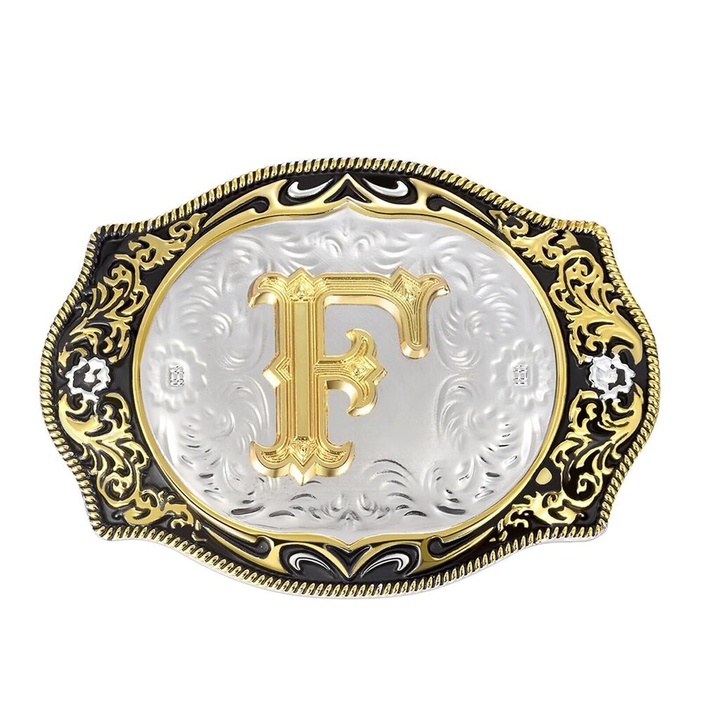 9113 Belt Buckle │Western Initial Letters AF to Z Christmas Halloween Small